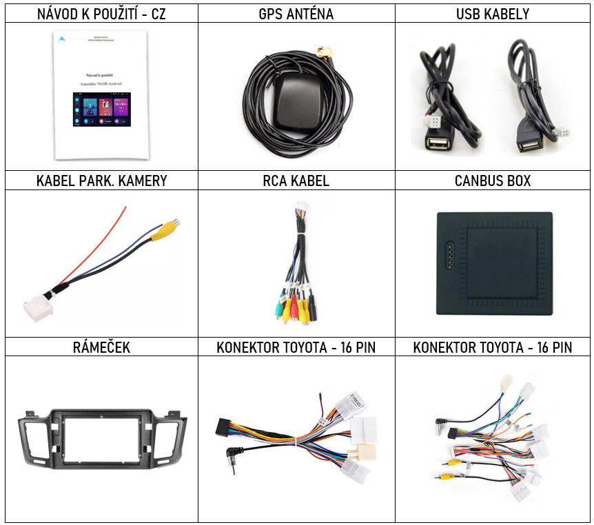 CZ Příslušenství pro autorádio Podofo pro Toyota RAV4 s carplay a androidauto - evtech.cz
